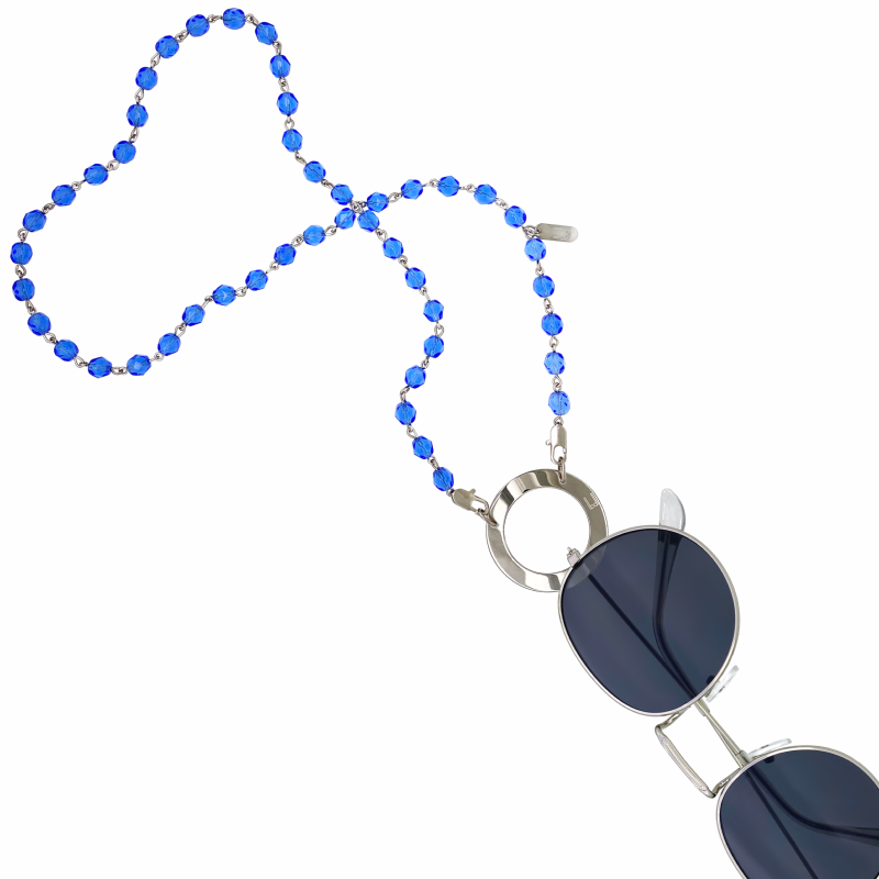 collier pour femme cordon de lunettes de soleil Eli-time Chaîne de lunettes pour femmes avec perles en cristal métallique sangle de retenue de lunettes 