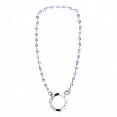 Bijoux porte lunettes collier cristal de Bohème Light Sapphire